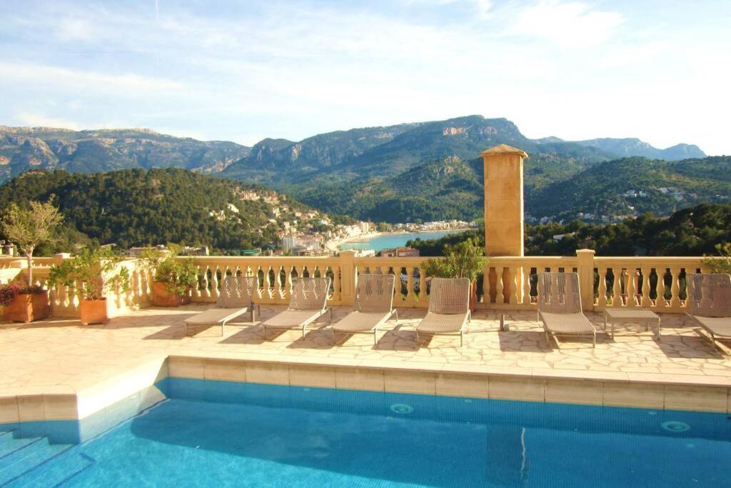 Apartamento En El Puerto De Soller Con Gran Terraza Privada Y Vistas Al Mar. Piscina Comunitaria. Localizado En Un Zona Tranquila Y Muy Soleada. Wifi Gratis Disponible. Parking. 外观 照片
